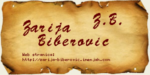 Zarija Biberović vizit kartica